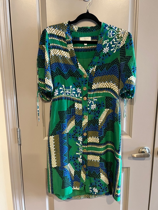 Moulinette Soeurs Dresses & Skirts - ANTHROPOLOGIE Moulinette Soeurs Silk Rainforest Morning Shirt Dress